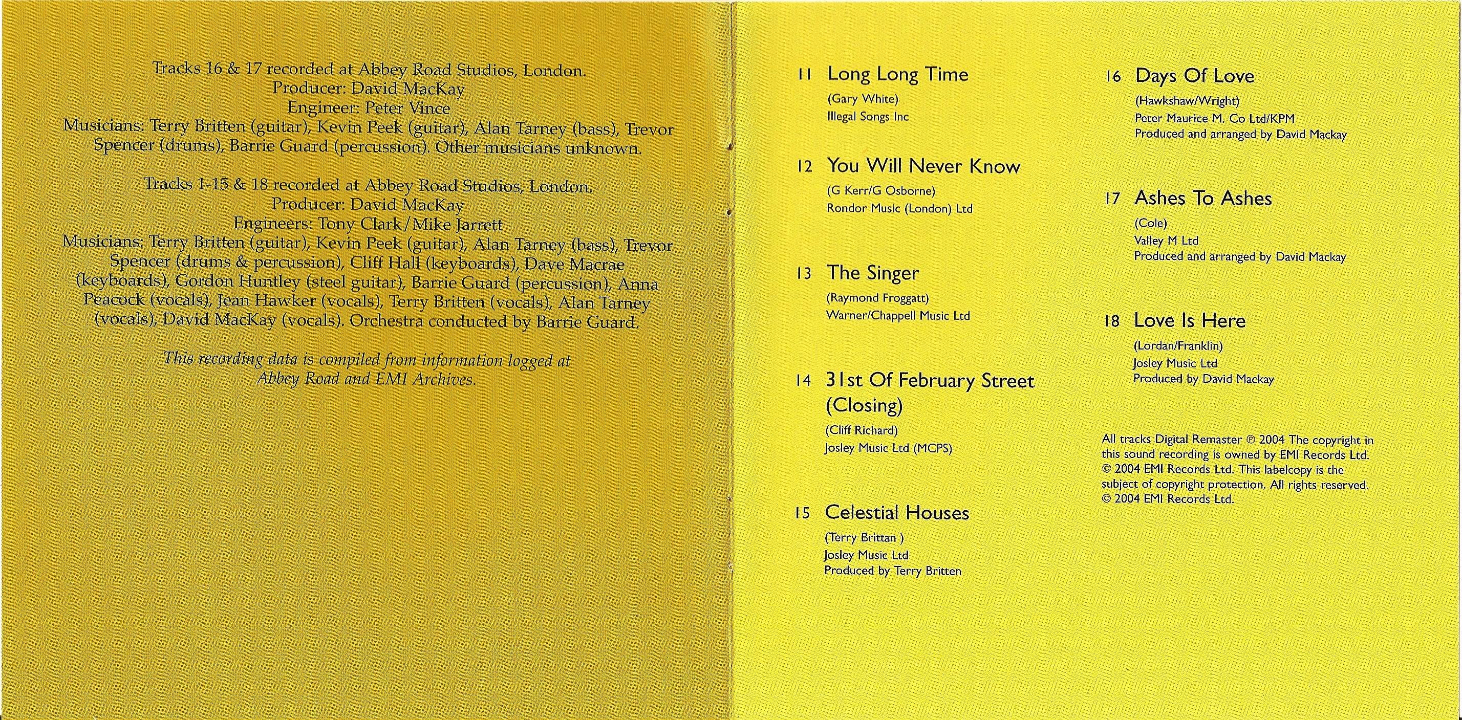 Cliff Richard The 31st Of February Street : Booklet 3